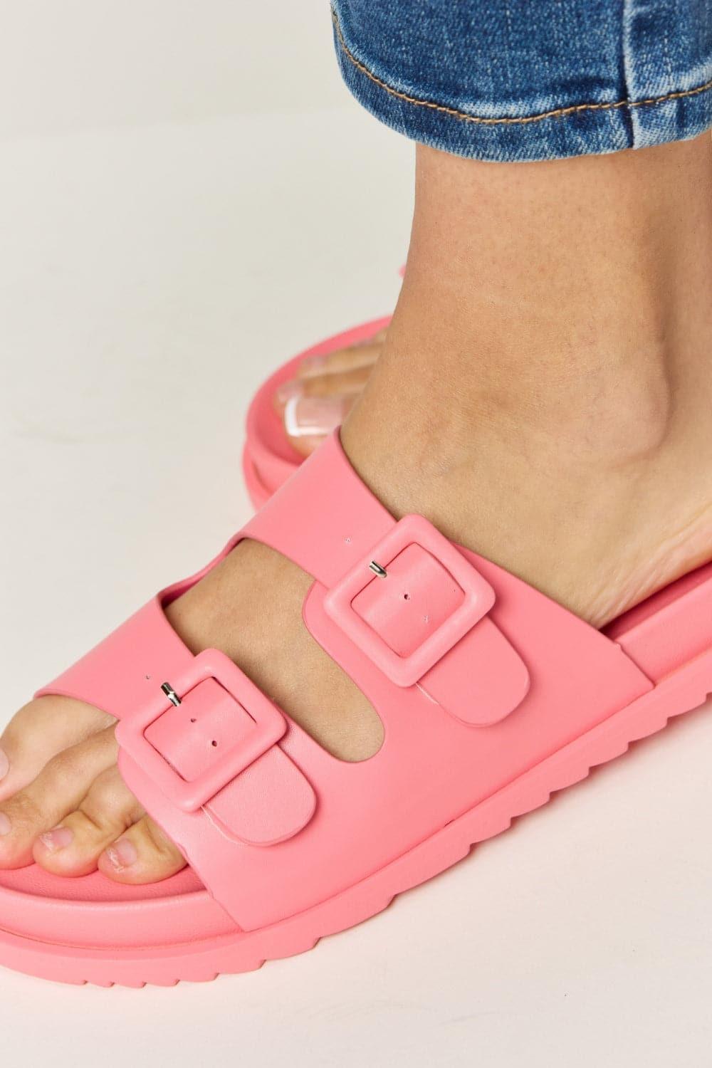 Legend Double Buckle Open Toe Sandals - SwagglyLife Home & Fashion