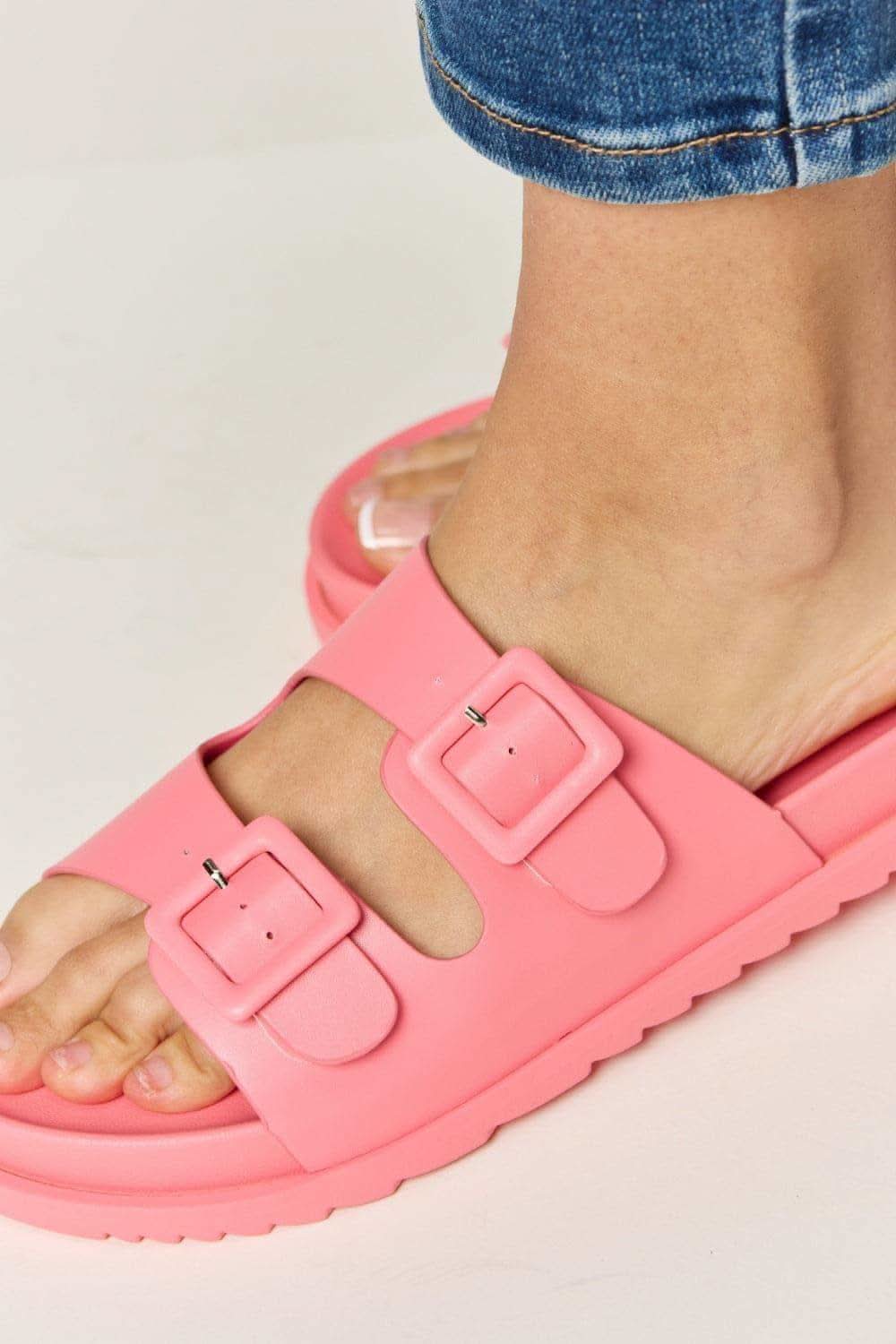 Legend Double Buckle Open Toe Sandals - SwagglyLife Home & Fashion