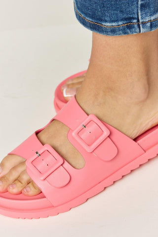 Legend Double Buckle Open Toe Sandals - SwagglyLife Home & Fashion