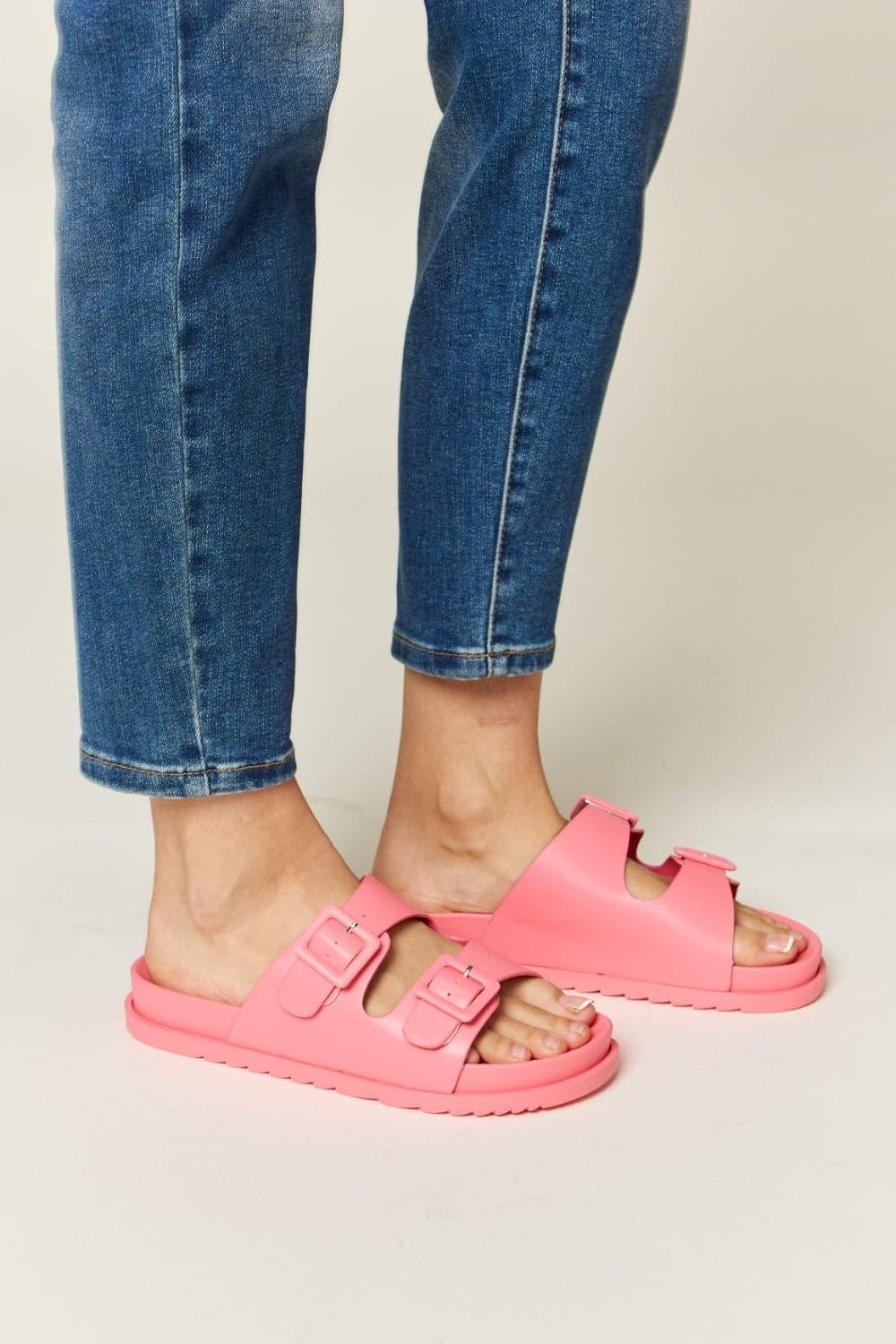 Legend Double Buckle Open Toe Sandals - SwagglyLife Home & Fashion