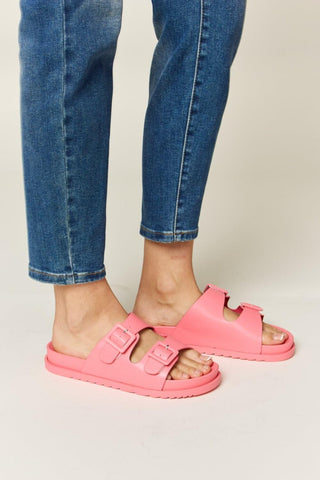 Legend Double Buckle Open Toe Sandals - SwagglyLife Home & Fashion