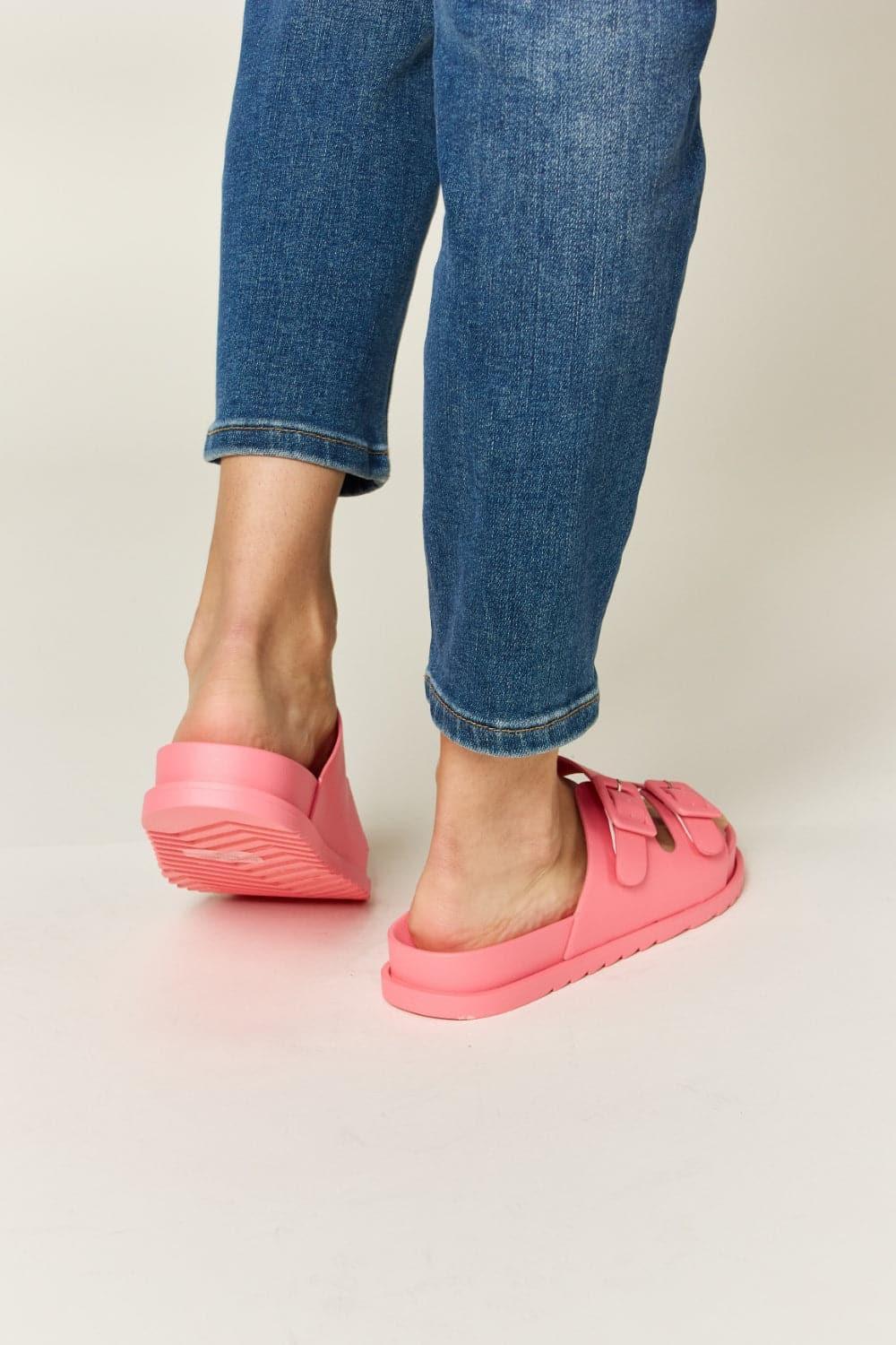 Legend Double Buckle Open Toe Sandals - SwagglyLife Home & Fashion