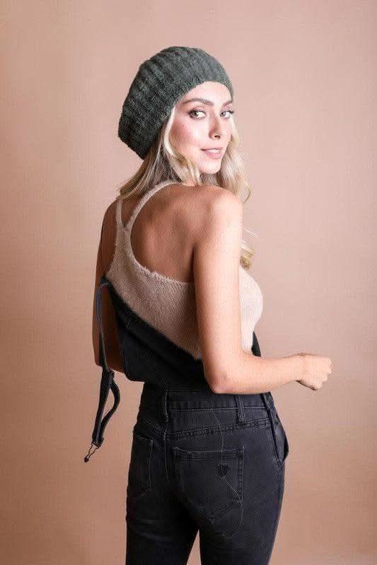 LETO Boucle Rib Knit Beret - SwagglyLife Home & Fashion