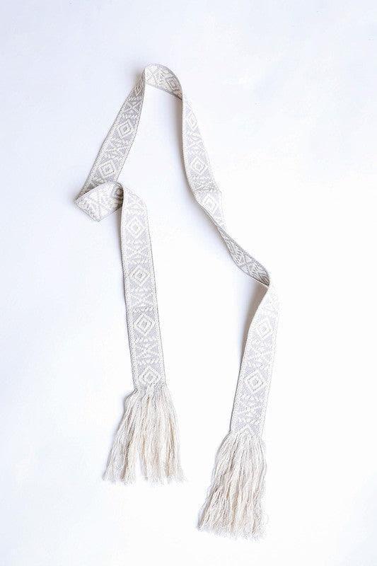 Leto Collection Woven Aztec Waist Tie Belt w/ Frayed Trim - SwagglyLife Home & Fashion