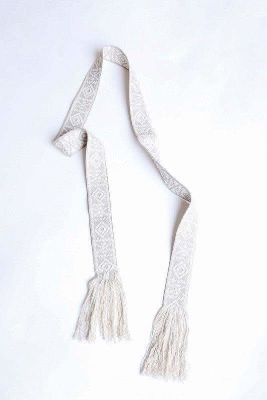 Leto Collection Woven Aztec Waist Tie Belt w/ Frayed Trim - SwagglyLife Home & Fashion