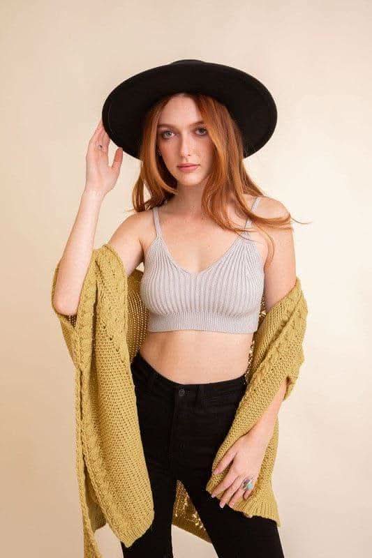 Contour Rib Knit Brami Lounge Top - SwagglyLife Home & Fashion