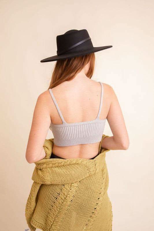 Contour Rib Knit Brami Lounge Top - SwagglyLife Home & Fashion