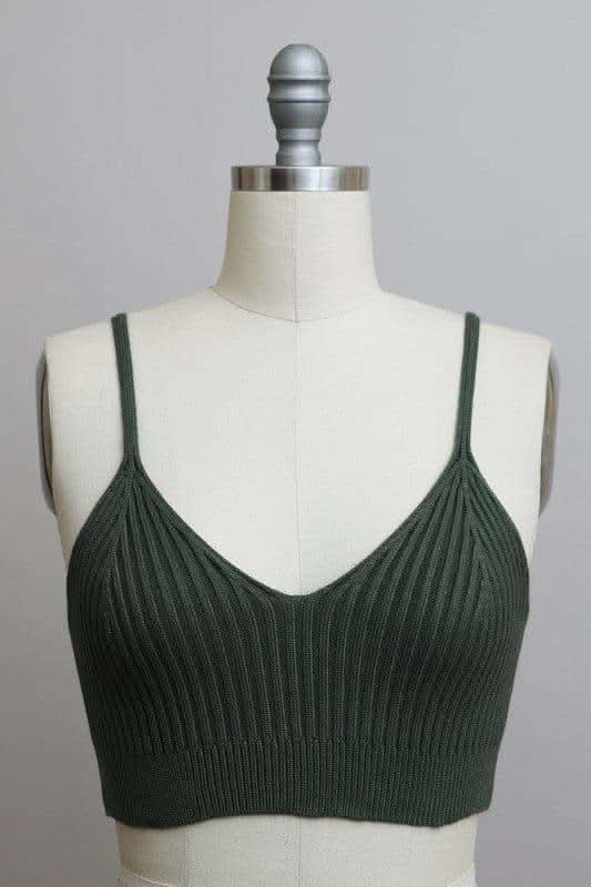 Contour Rib Knit Brami Lounge Top - SwagglyLife Home & Fashion