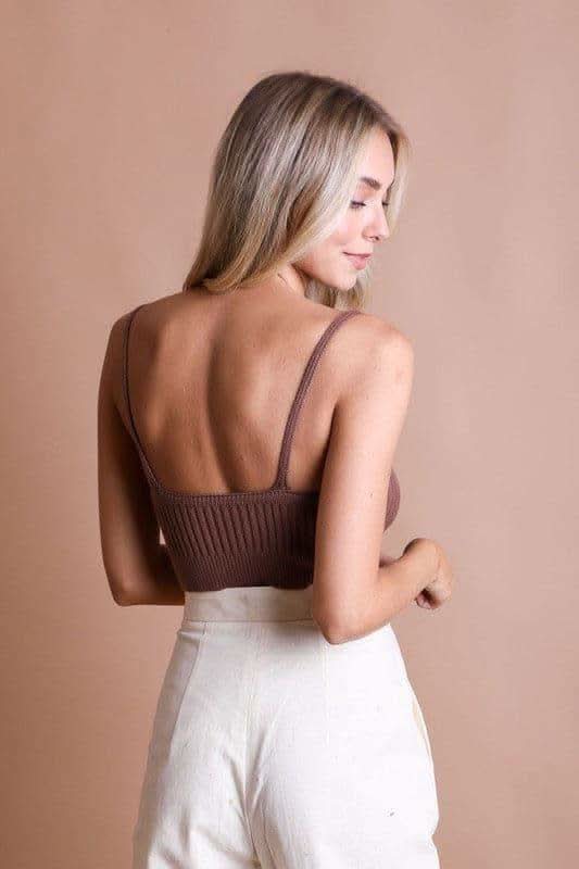 Contour Rib Knit Brami Lounge Top - SwagglyLife Home & Fashion