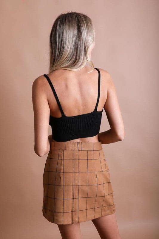 Leto Contour Rib Knit Brami Lounge Top in - photo