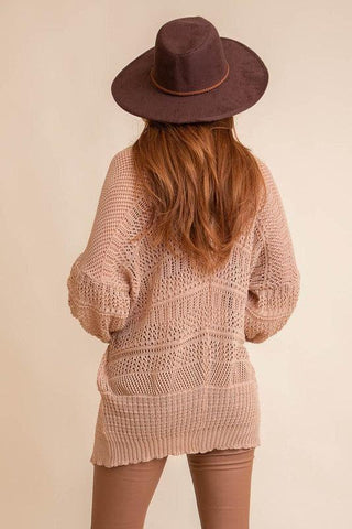 LETO Knit Netted Cardigan - SwagglyLife Home & Fashion