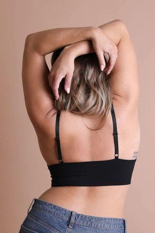 LETO Plus Size Waistband Loop Lace Brami - SwagglyLife Home & Fashion