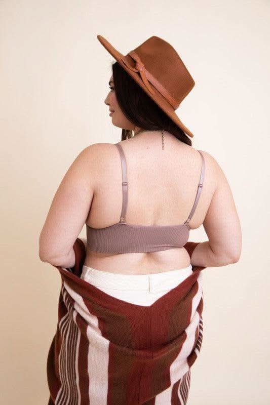 LETO Plus Size Waistband Loop Lace Brami - SwagglyLife Home & Fashion