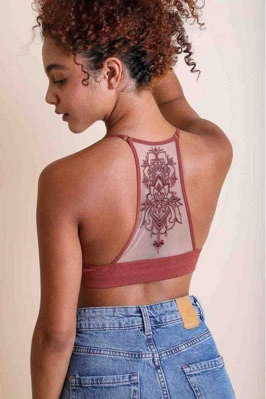 Leto Tattoo Mesh Racerback Bralette, 3 Colors - SwagglyLife Home & Fashion