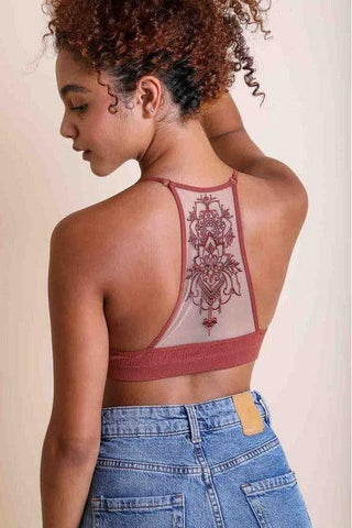 Leto Tattoo Mesh Racerback Bralette - SwagglyLife Home & Fashion