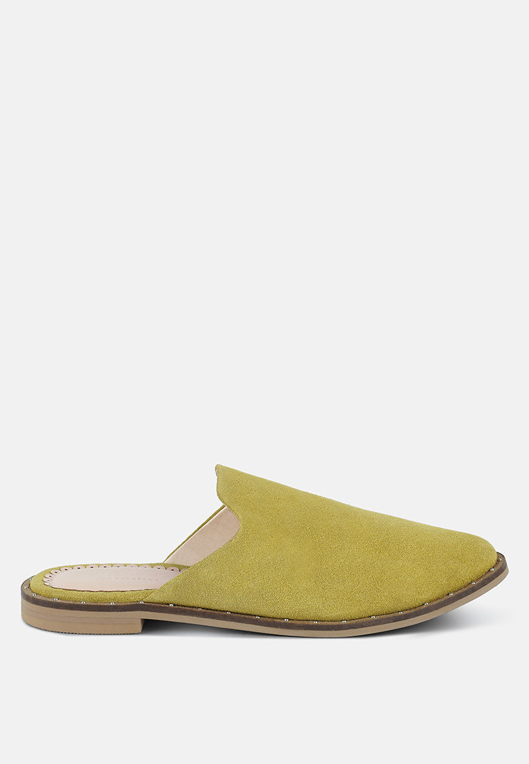 Rag & Co. Lia Handcrafted Canvas Mules in Mustard - Mules photo