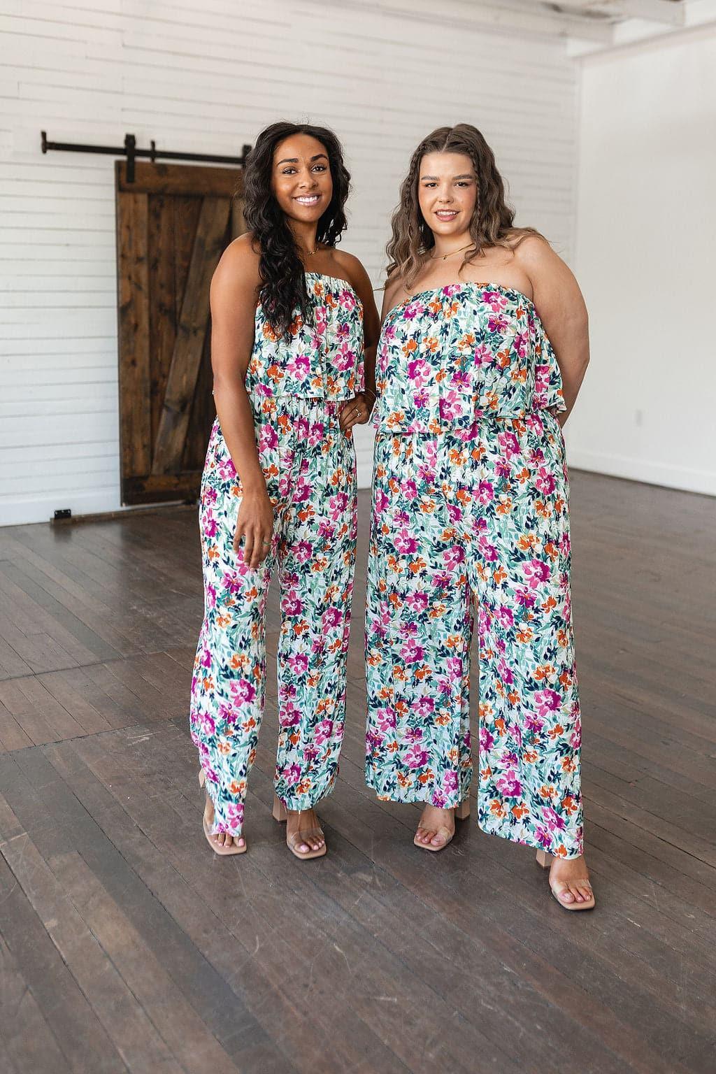 Life of the Party Floral Jumpsuit in Green - SwagglyLife Home & Fashion