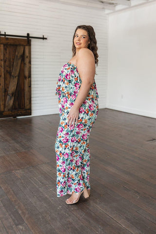 Life of the Party Floral Jumpsuit in Green - SwagglyLife Home & Fashion