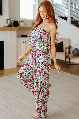 Life of the Party Floral Jumpsuit in Green - SwagglyLife Home & Fashion