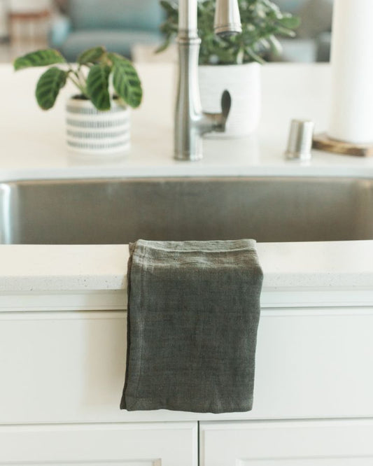 Stone Washed Linen Tea Towel in - Default photo
