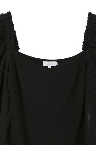 LILOU Long Sleeves Shirring Sleeve Bodysuit - SwagglyLife Home & Fashion