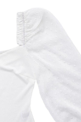 LILOU Long Sleeves Shirring Sleeve Bodysuit - SwagglyLife Home & Fashion