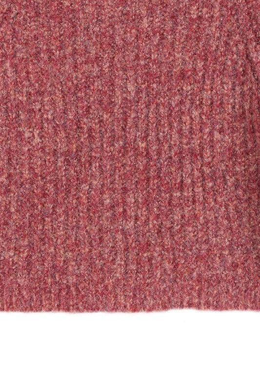 LILOU Melange Multicolor Sweater Top, Purple | Red - SwagglyLife Home & Fashion