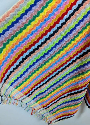 Limited Edition Rainbow Ripple Turkish Towel – Plush, Colorful, 100% Cotton Bath & Pool Towel (35" x 70")