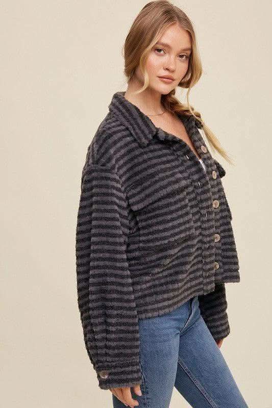 LISTICLE Plaid Fleece Shacket, 2 Colors in - Shirts & Tops photo