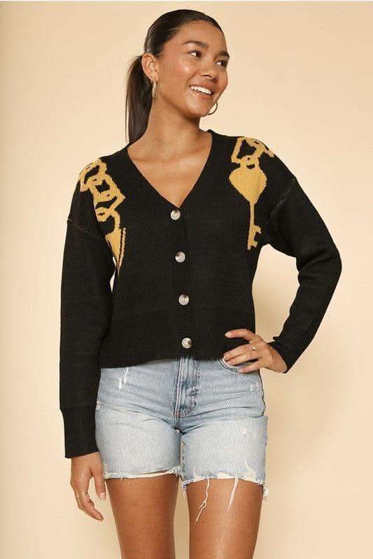 Lock and Key Cropped Cardigan - SwagglyLife Home & Fashion