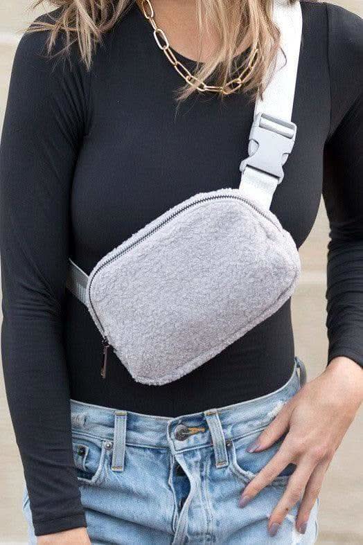 Lola Boucle Sherpa Sling/Belt Bag - SwagglyLife Home & Fashion