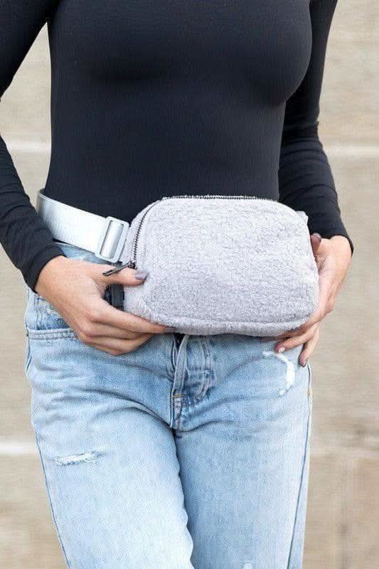 Lola Boucle Sherpa Sling/Belt Bag - SwagglyLife Home & Fashion