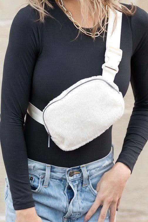 Lola Boucle Sherpa Sling/Belt Bag - SwagglyLife Home & Fashion