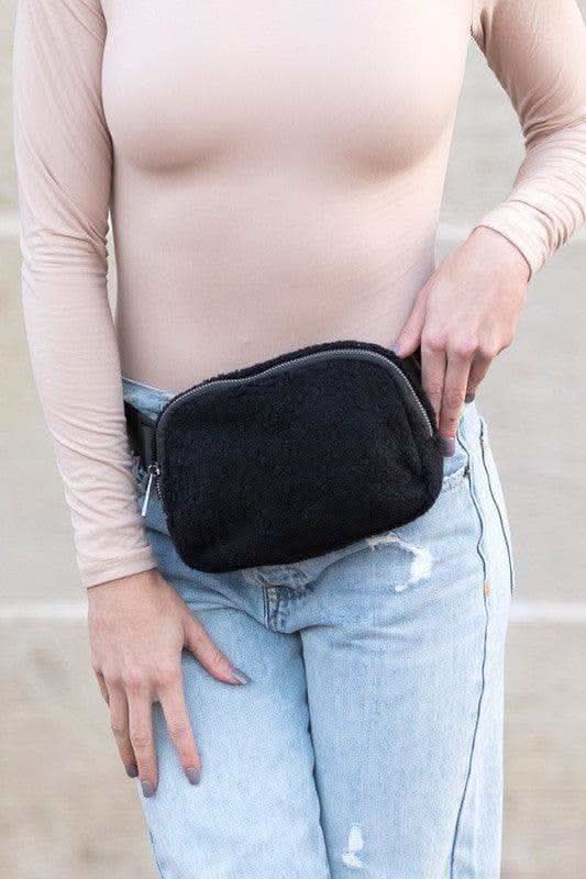 Lola Boucle Sherpa Sling/Belt Bag - SwagglyLife Home & Fashion