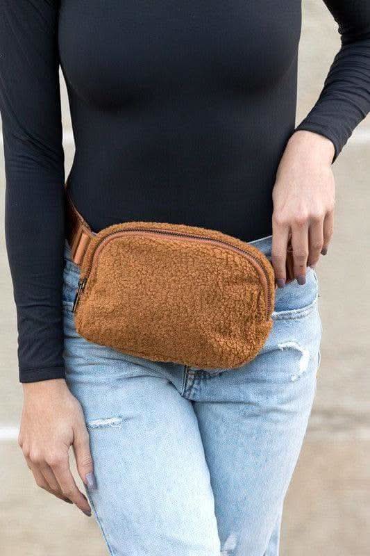 Lola Boucle Sherpa Sling/Belt Bag - SwagglyLife Home & Fashion