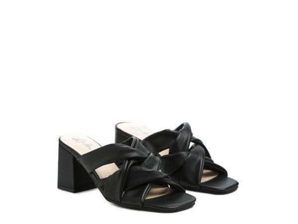 London Rag Knope Interwoven Straps Mid Heeled Sandals - SwagglyLife Home & Fashion