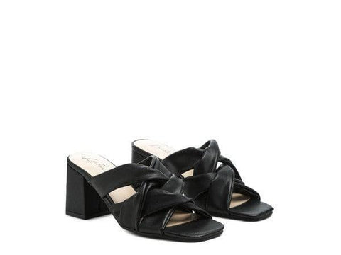 London Rag Knope Interwoven Straps Mid Heeled Sandals - SwagglyLife Home & Fashion