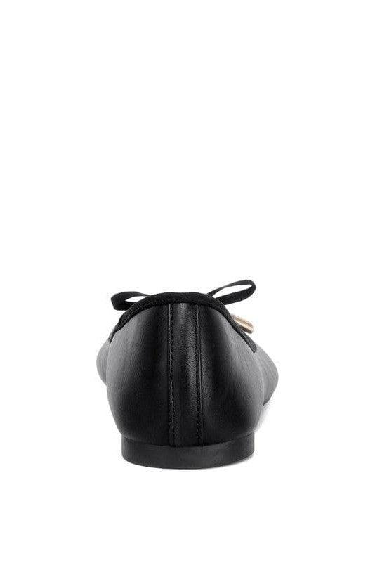 LONDON RAG Suzzy Bow Embellished Flat Ballerinas, Black - SwagglyLife Home & Fashion