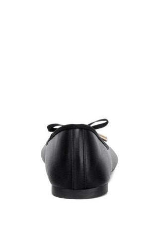 LONDON RAG Suzzy Bow Embellished Flat Ballerinas, Black - SwagglyLife Home & Fashion