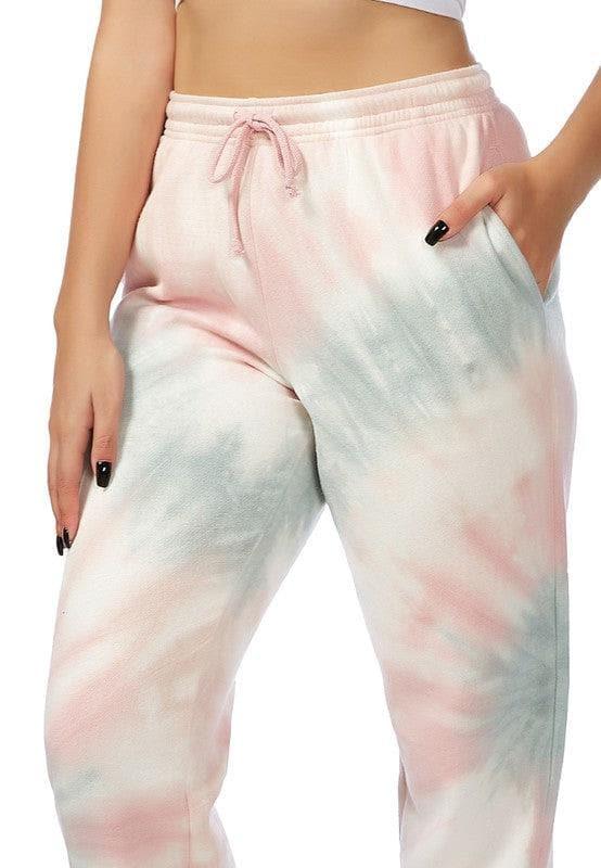 LONDON RAG Tie-Dye Coral Joggers, Pink - SwagglyLife Home & Fashion