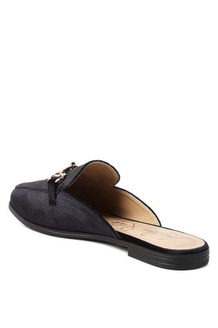 LONDON RAG Velvet Buckled Flat Mules - SwagglyLife Home & Fashion