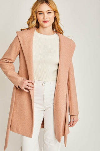 LOVE TREE JQ Fleece Belted Hoodie Coat - SwagglyLife Home & Fashion