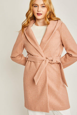 LOVE TREE JQ Fleece Belted Hoodie Coat - SwagglyLife Home & Fashion