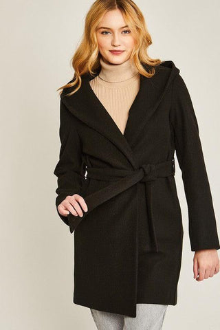 LOVE TREE JQ Fleece Belted Hoodie Coat - SwagglyLife Home & Fashion