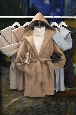 LOVE TREE JQ Fleece Belted Hoodie Coat - SwagglyLife Home & Fashion