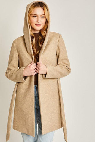 LOVE TREE JQ Fleece Belted Hoodie Coat - SwagglyLife Home & Fashion