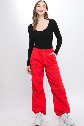 LOVE TREE Loose Fit Parachute Cargo Pants - SwagglyLife Home & Fashion