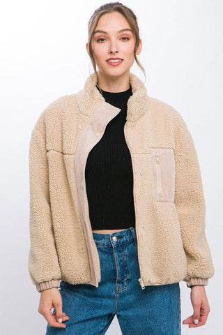 LOVE TREE Sherpa Puffer Jacket - SwagglyLife Home & Fashion