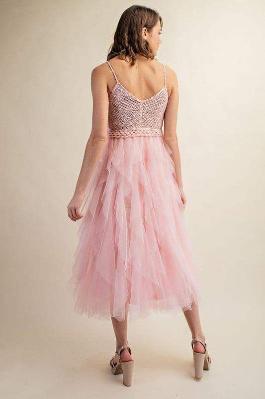 LOVELY Tulle Midi Crochet Dress - SwagglyLife Home & Fashion