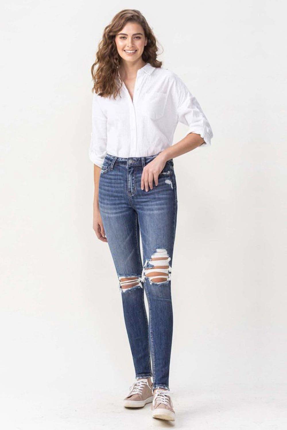 Lovervet Hayden Full Size High Rise Skinny - SwagglyLife Home & Fashion